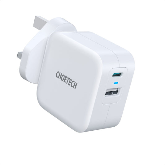 38W GaN Wall Charger – USB‑C + USB‑A Fast PD Adapter