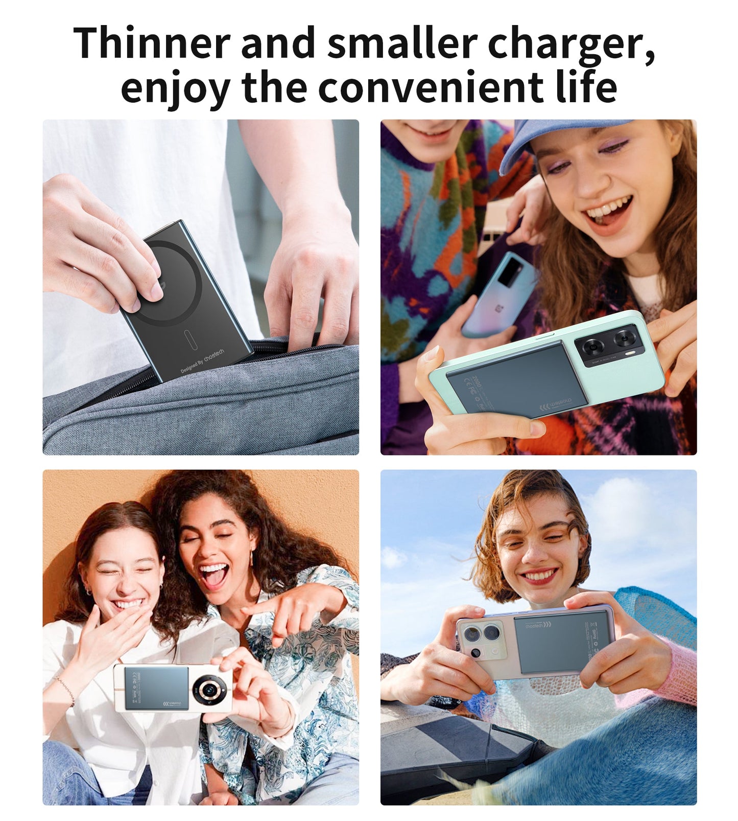 2000mAh Mag Wireless Bank – Slim 0.23in, USB-C, for iPhone/Qi