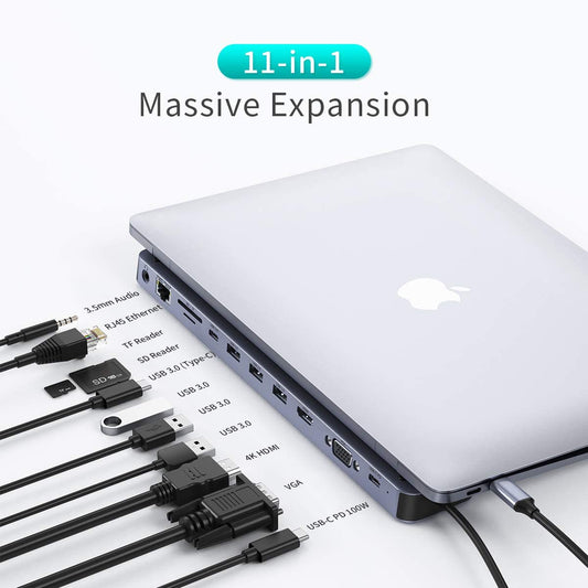 11-in-1 USB-C Docking Station – for MacBook Pro Expansion