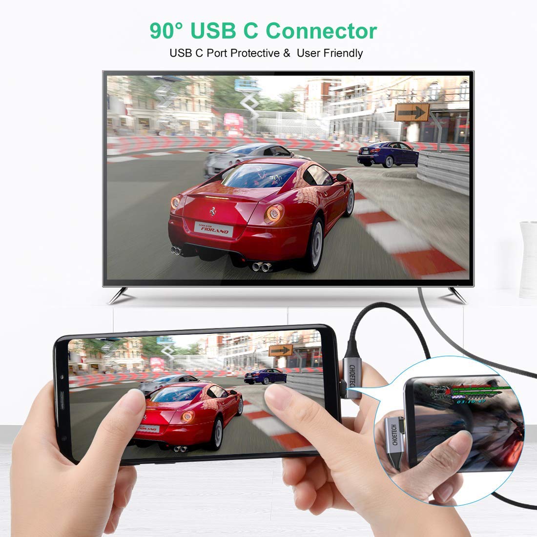 USB-C to HDMI Cable – 4K@60Hz Braided Display Cord