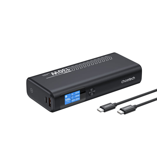 20000mAh Power Bank – 130W, USB-C/A, TFT Display, for Devices