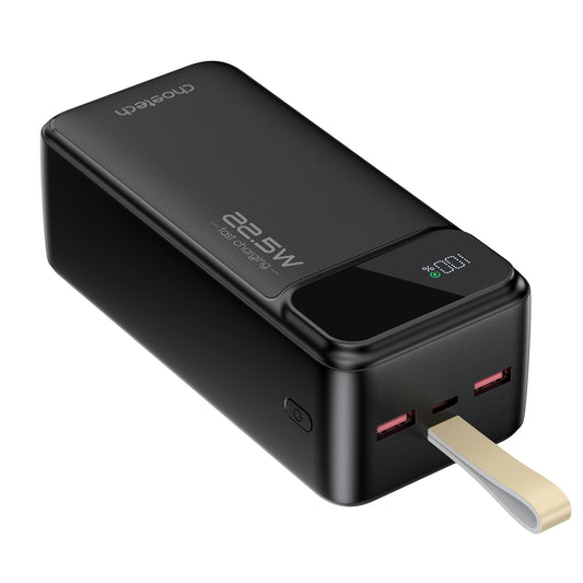 40000mAh Power Bank – 22.5W USB-C + Dual USB-A, Black