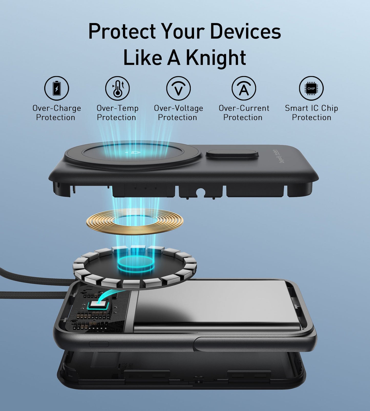 10000mAh Wireless Bank – 20W, C-Cable, Stand, for iPhone