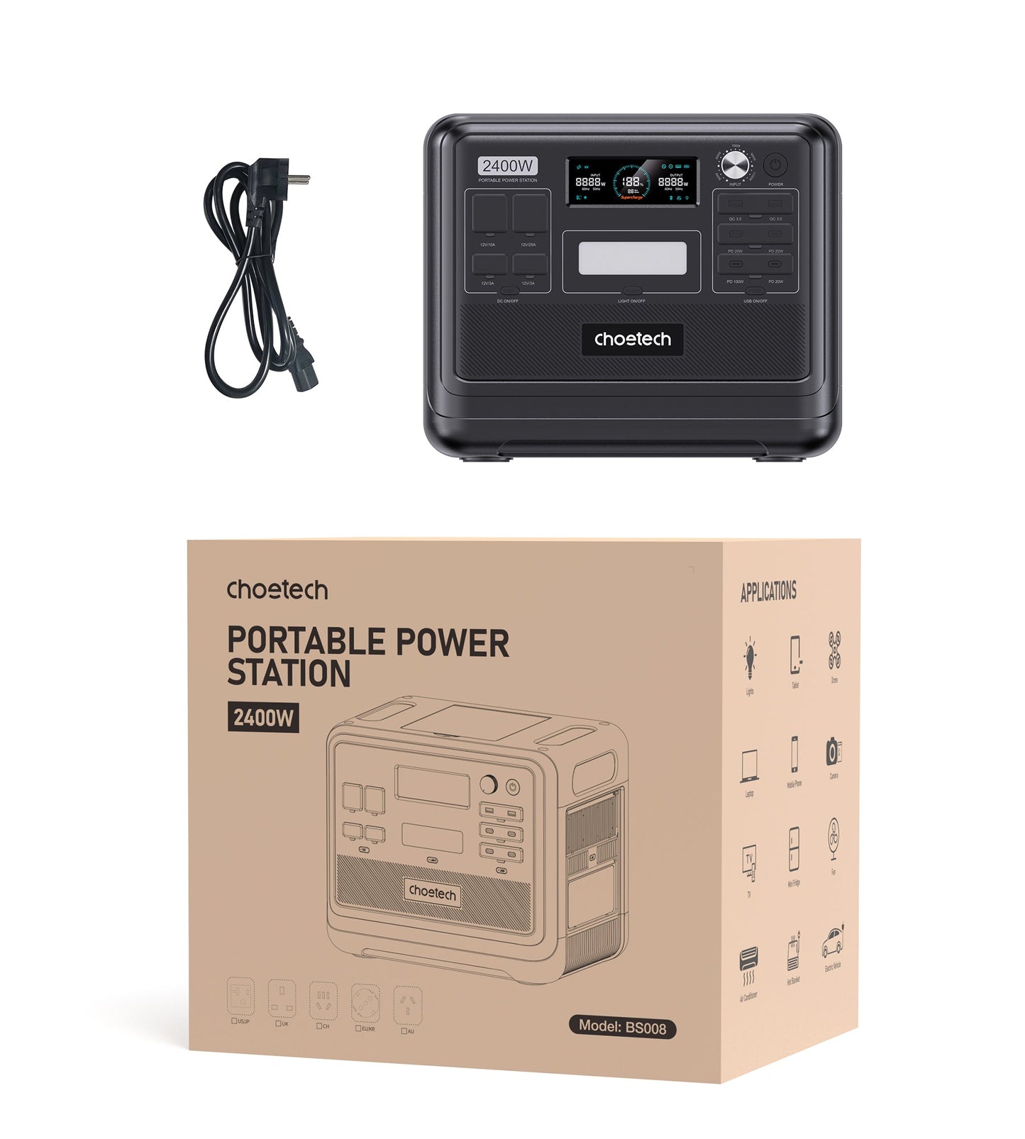 2400W Power Station – 2048Wh UPS with Bidirectional Charging