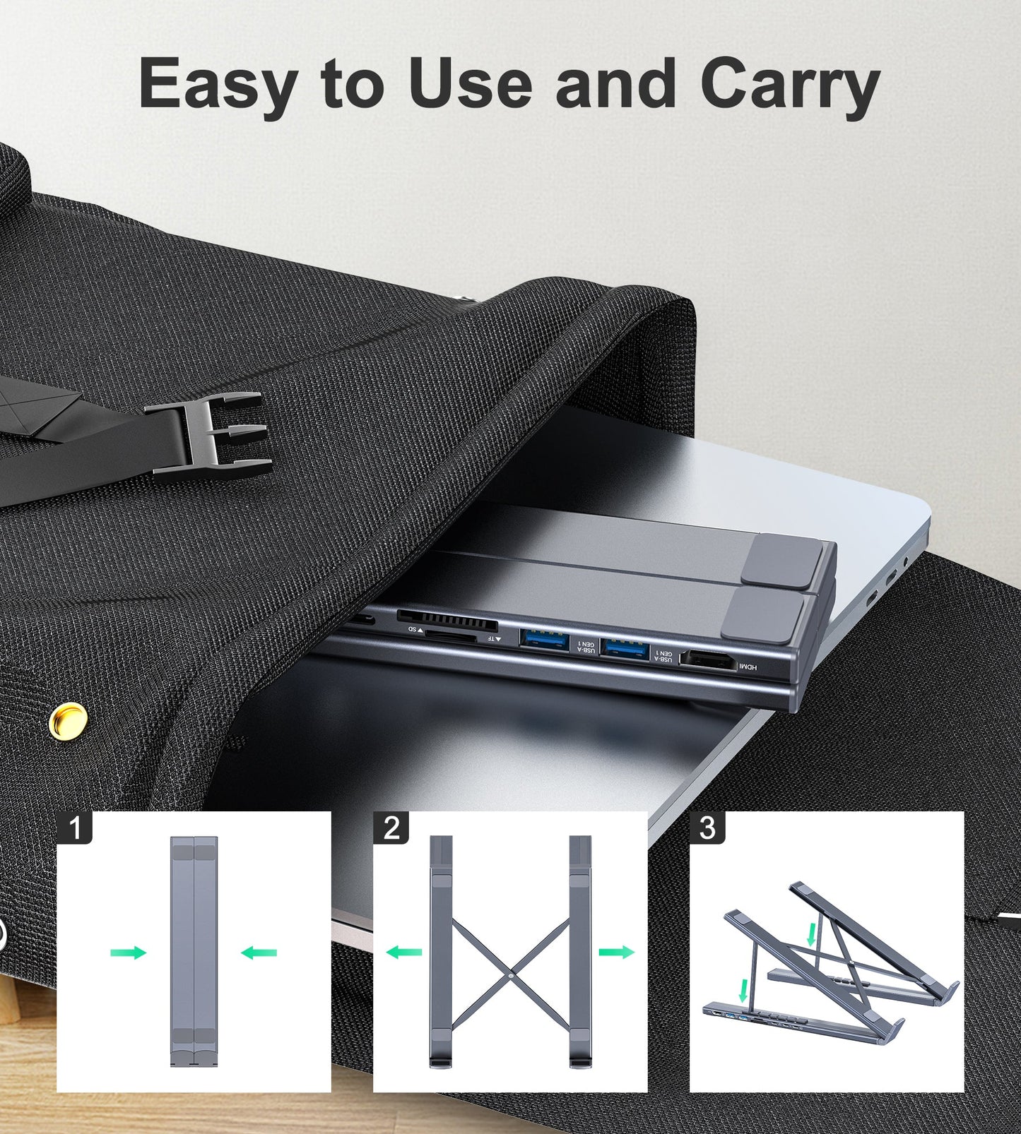 7-in-1 USB-C Hub Stand – HDMI, USB Ports, Compact Dock