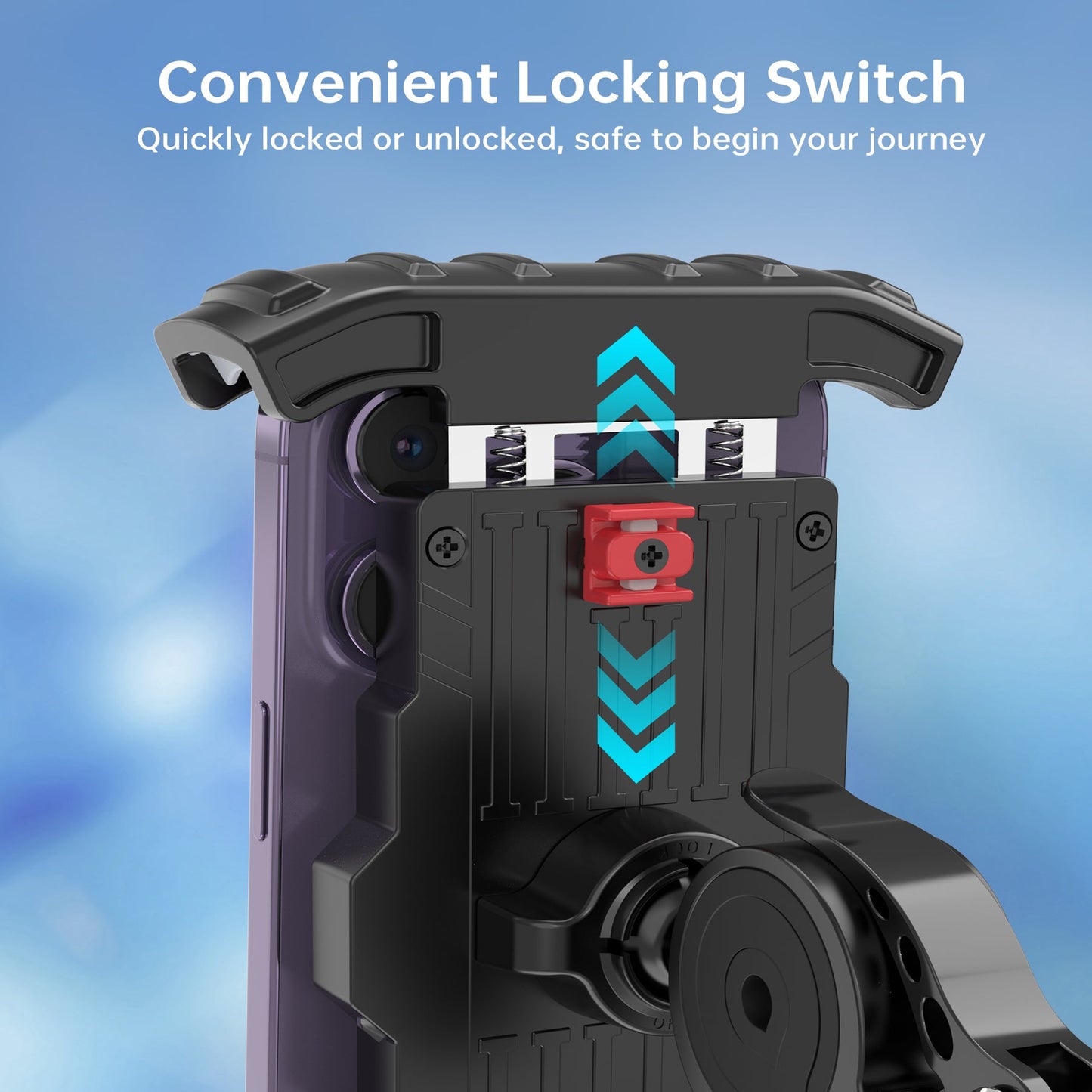 Bike Phone Mount – 360° Rotation, Shockproof Grip, 4.7–6.8"