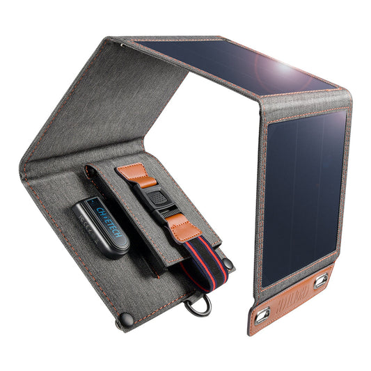14W Foldable Solar Charger – USB Panel, 23.5% Efficient, Portable