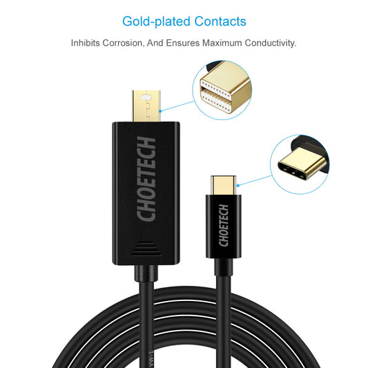 USB-C to Mini DisplayPort Cable – 4K Video, 1.5M Length