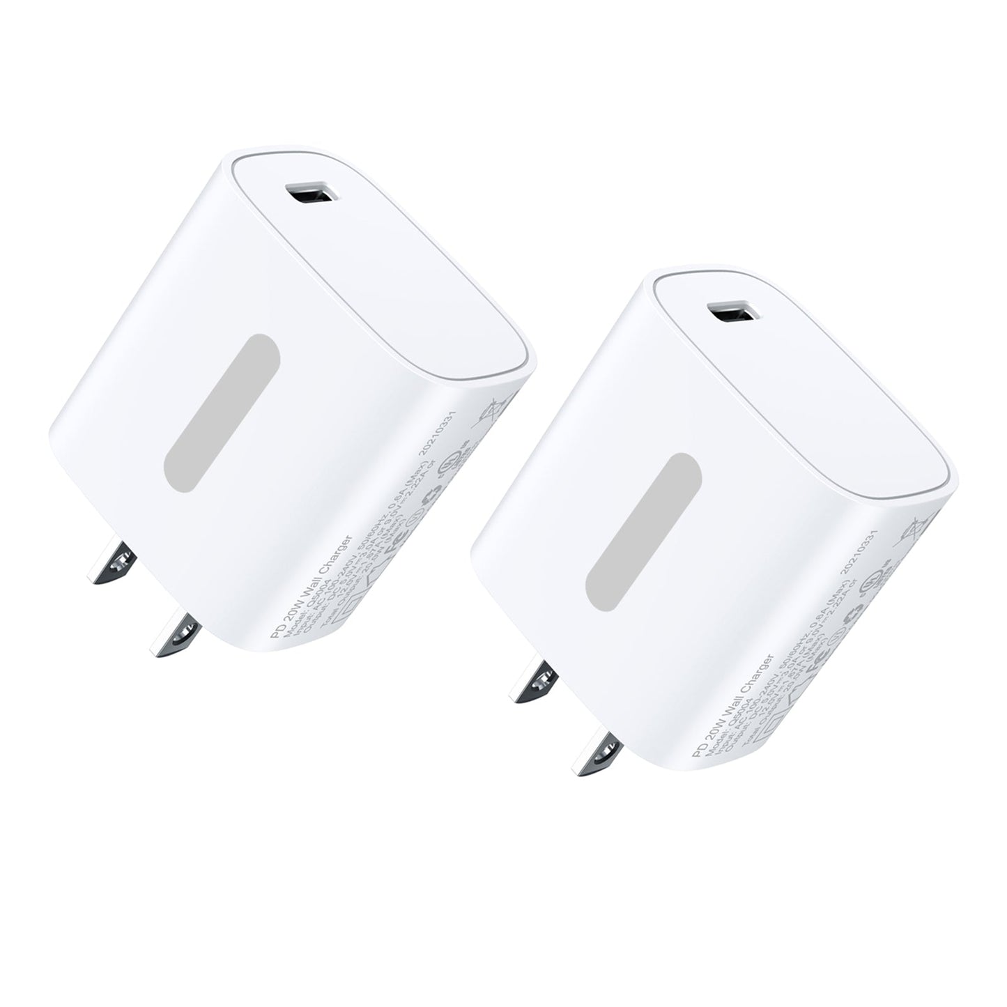 [2-Pack] 20W USB-C PD Wall Charger – for iPhone 13/12