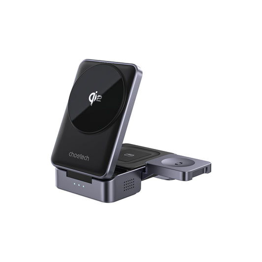 15W Qi2 Foldable 3-in-1 Magnetic Wireless Charger Black