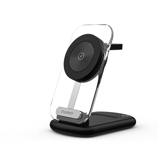 Personalizeitnow 15W MagLeap Foldable 3-in-1 Ambient Blue/Green Light Magnetic Wireless Charger