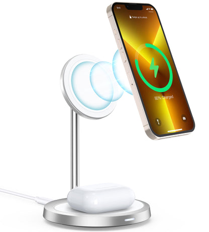 2-in-1 Magnetic Wireless Charger Stand – for iPhone 12–14