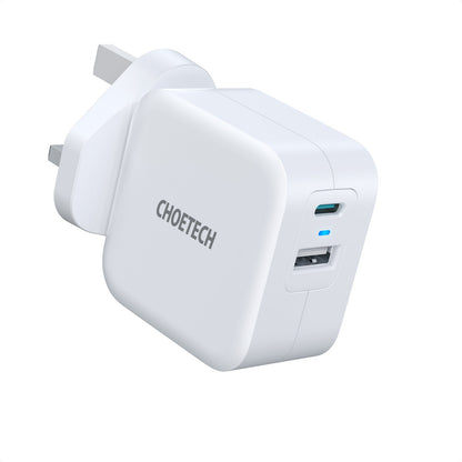 38W GaN Wall Charger – USB‑C + USB‑A Fast PD Adapter