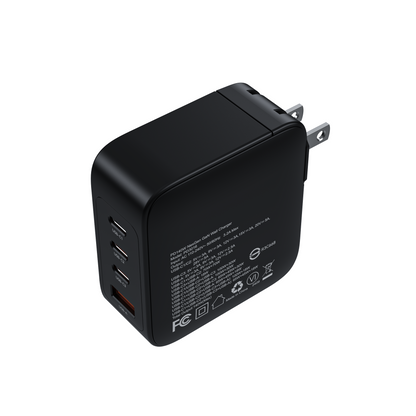 140W GaN Wall Charger – 3C1A with PD240W Cable, Black