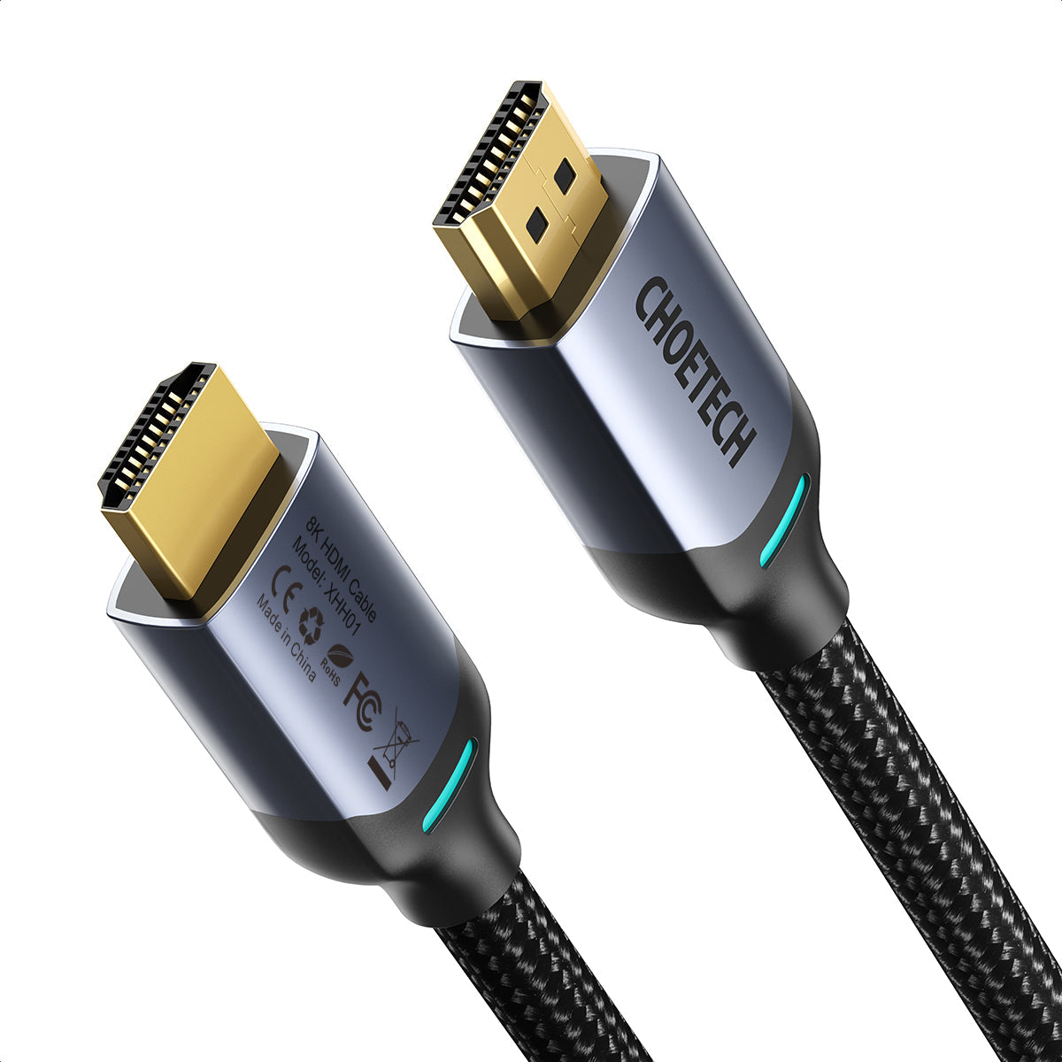 8K HDMI 2.1 Cable – 8K@60Hz, 48Gbps, 6.6ft Braided Cord