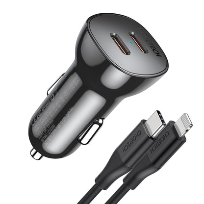 40W Dual USB-C Fast Car Charger – Compact & Efficient