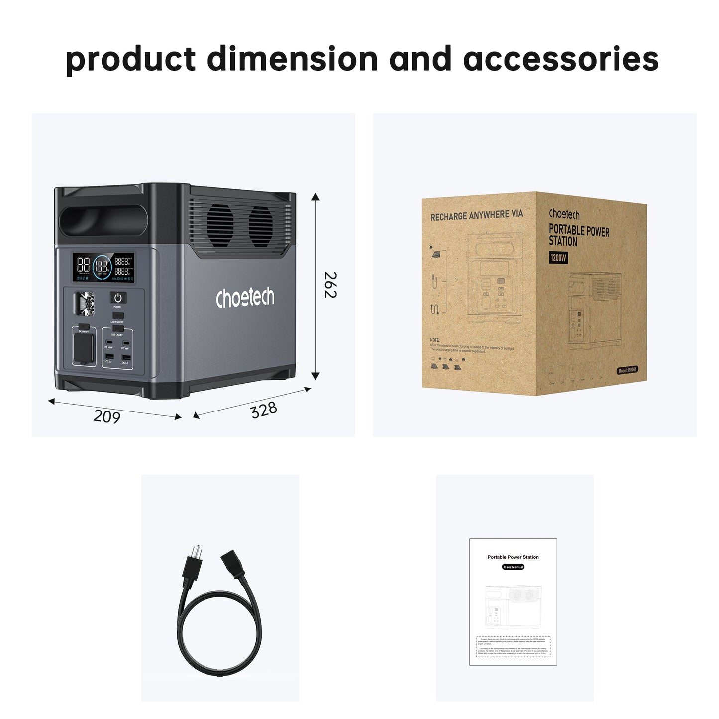1200W Power Station – 1024Wh UPS with Bidirectional Charging