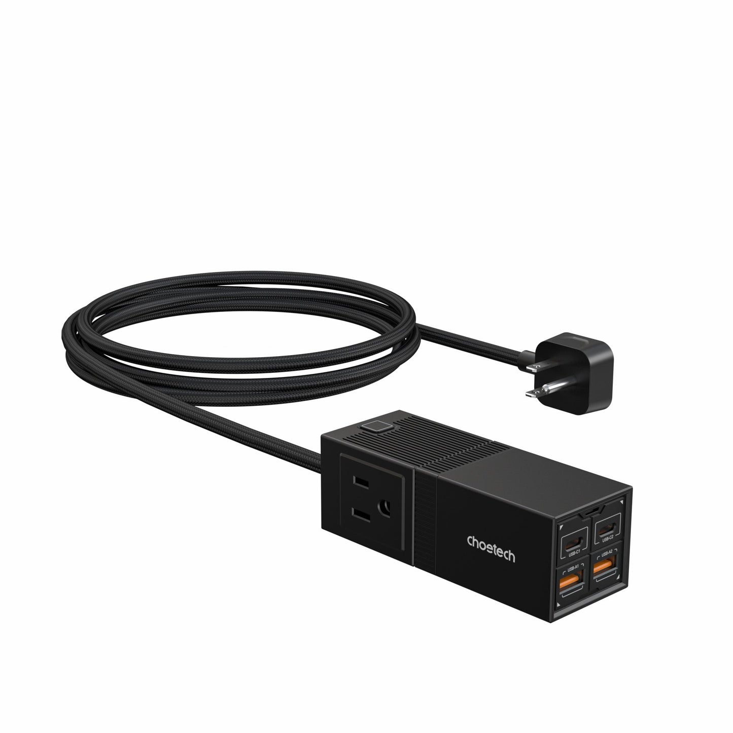 65W GaN Power Strip – 5-in-1 USB Charging Station, 4 Ports