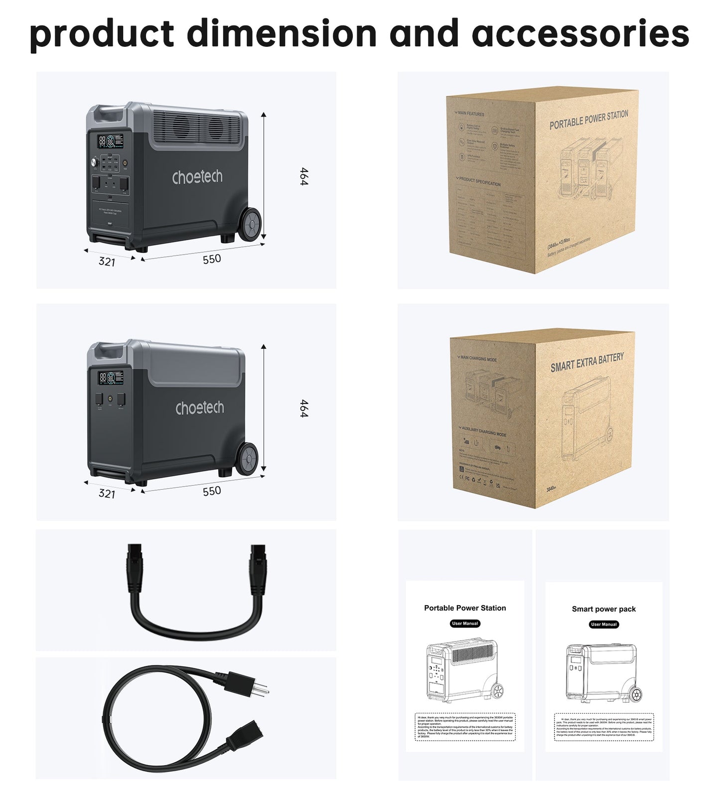 3600W Portable Power Station – 3840Wh, Dual Battery Packs