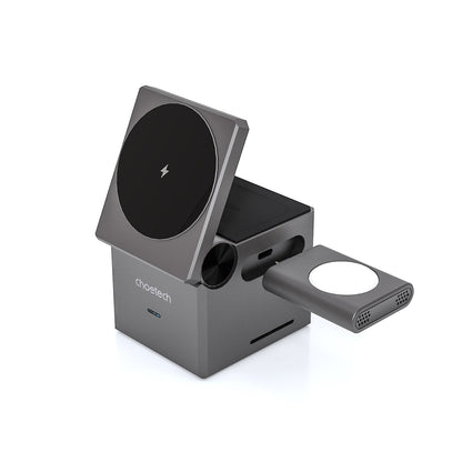4‑in‑1 15W Magnetic Wireless Charger – Detachable Watch Stand