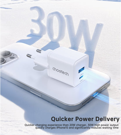 30W GaN PD Charger – USB-C Fast Charging Block