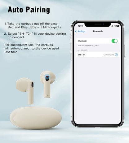 Mini TWS Earbuds – Bluetooth 5.3 Low Energy Chip Inside