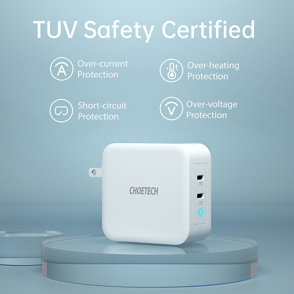 100W GaN USB C Charger – Dual Port Fast Charge for MacBook