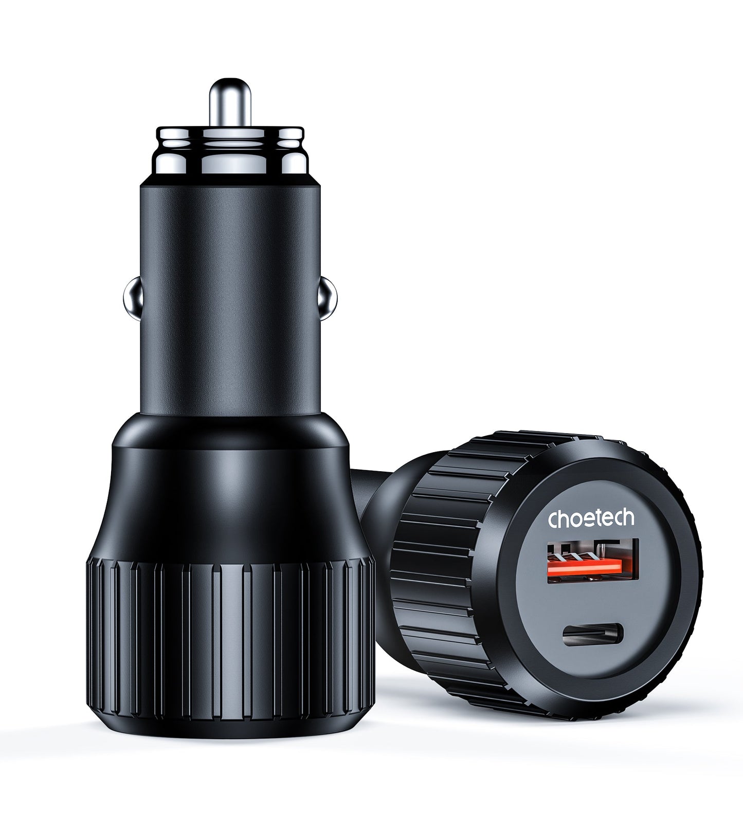 63W Car Charger – Dual USB-C 45W + USB-A 18W Output