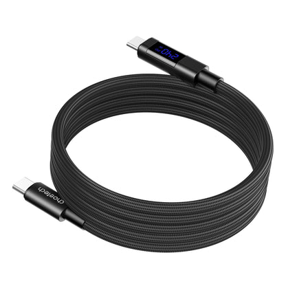 PD240W USB-C Cable – Magnetic, Display, Fast Charge, Black