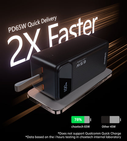 50000mAh Power Bank – 65W PD with USB-C & Dual USB-A