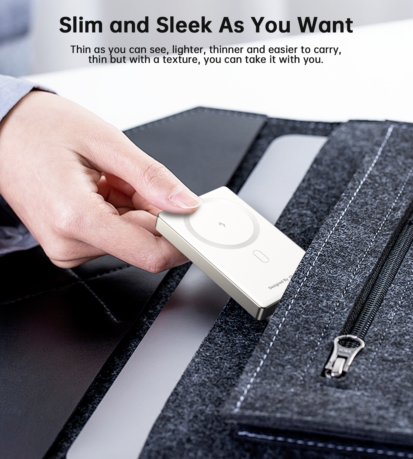 10000mAh Magnetic Power Bank – 20W Slim Design, White