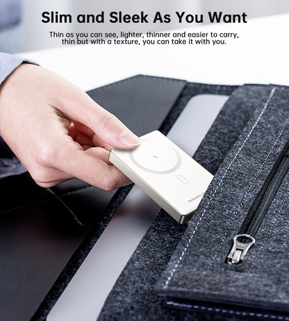 10000mAh Magnetic Power Bank – 20W Slim Design, White
