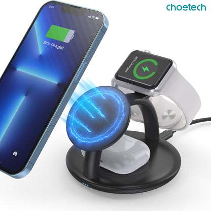 3-in-1 Magnetic Wireless Charger – 15W, Triple Charge
