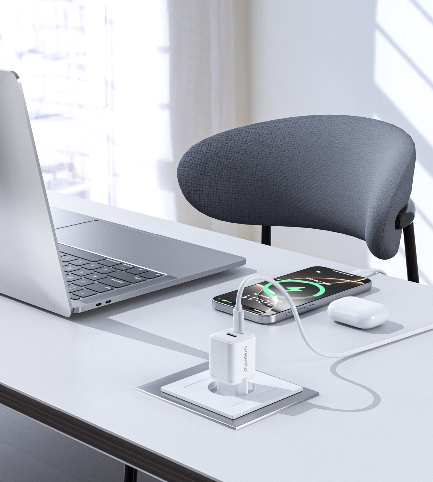 30W GaN USB-C & USB-A Charger – Dual Port, EU Plug