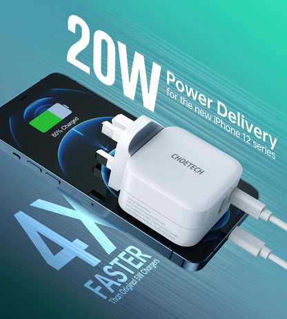 38W GaN Wall Charger – USB‑C + USB‑A Fast PD Adapter