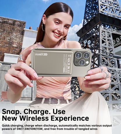 10000mAh Magnetic Power Bank – 20W Slim Design, White