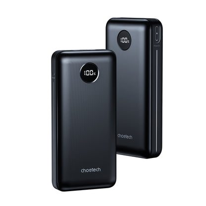 20000mAh Power Bank – 45W PD, USB‑C/A/Micro Ports, Black
