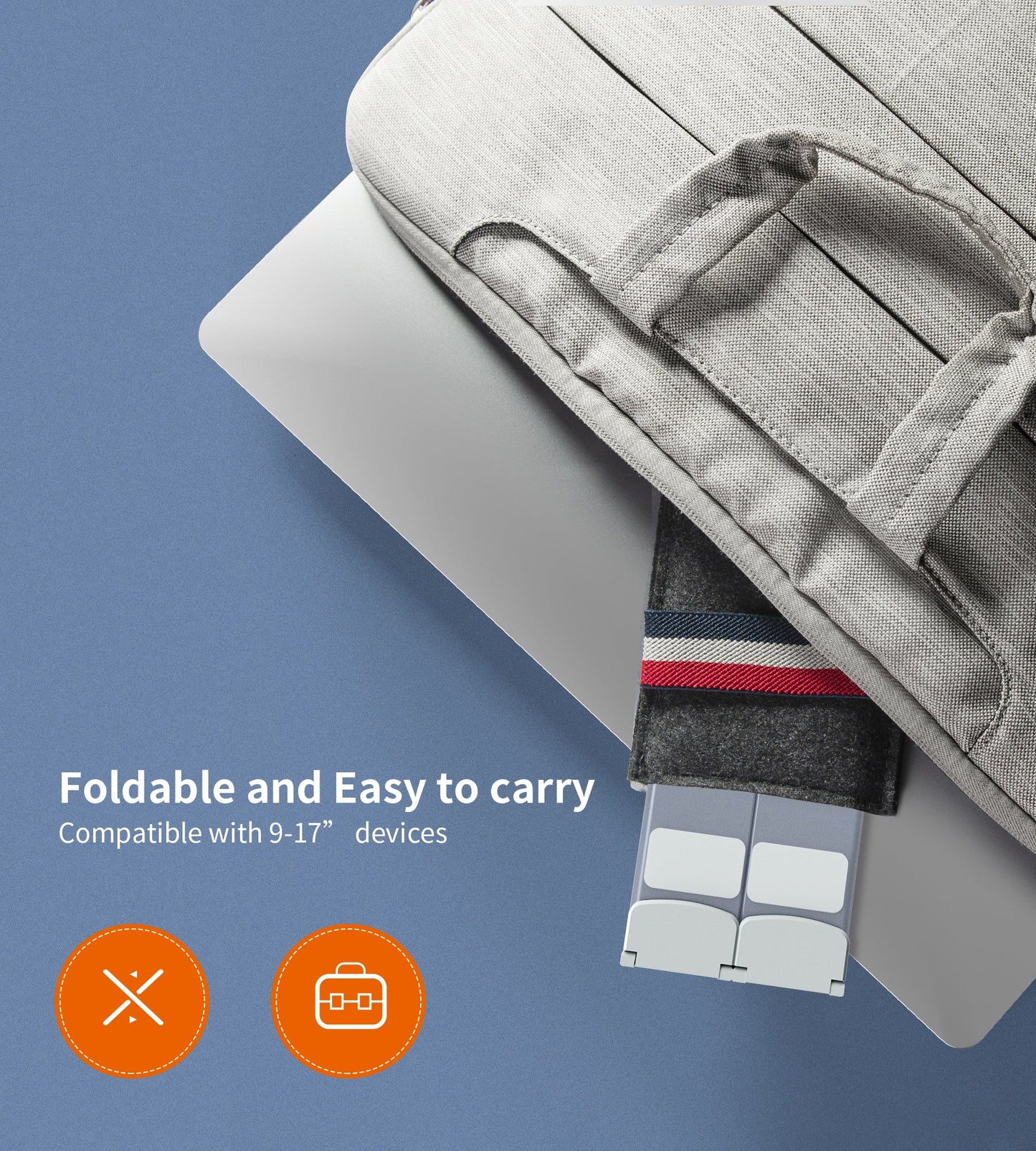 Foldable Laptop Stand – Adjustable, Portable Design, Grey
