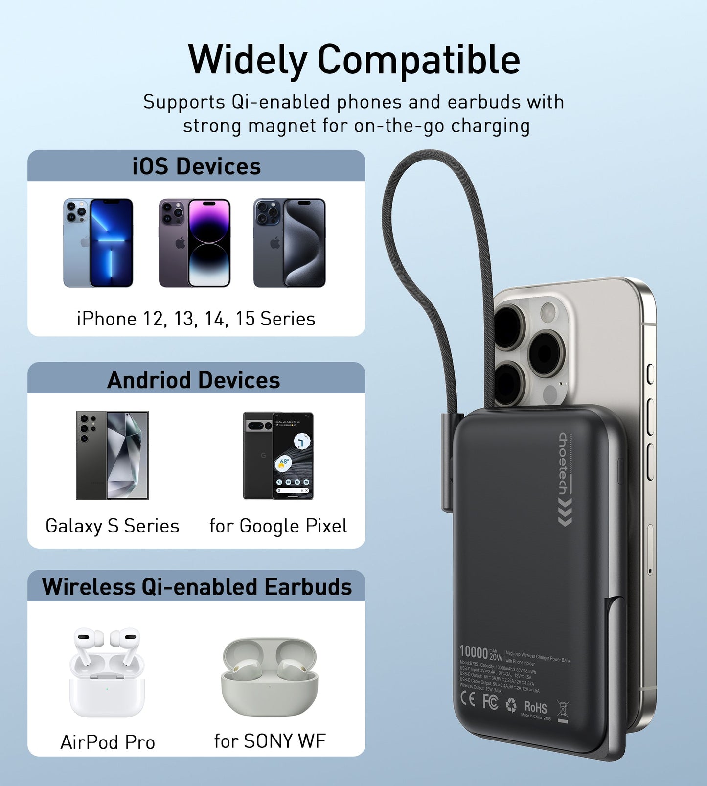 10000mAh 20W Magnetic Power Bank – Stand & Display