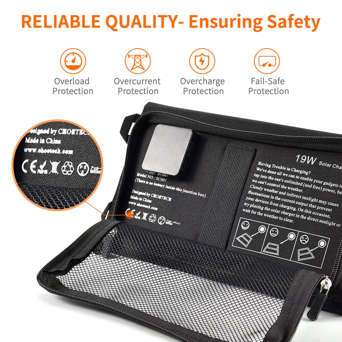 19W Foldable Solar Charger – Portable USB Panel for Outdoors