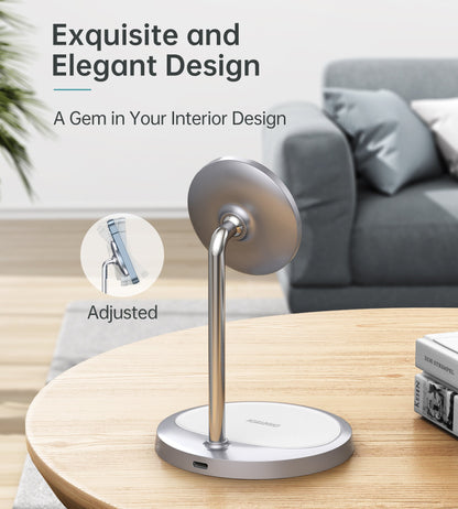 2-in-1 Magnetic Wireless Charger Stand – for iPhone 12–14