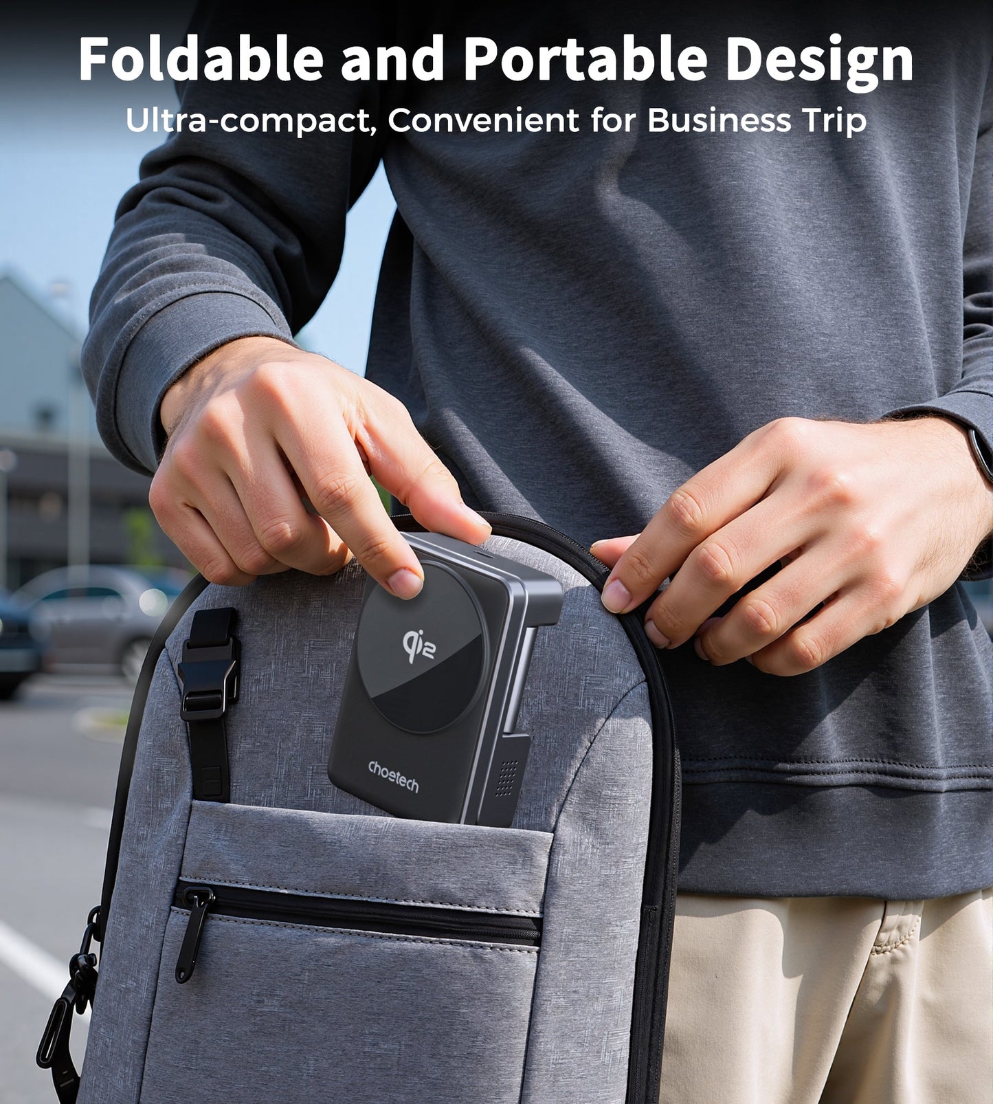 15W Qi2 Foldable 3-in-1 Magnetic Wireless Charger Black