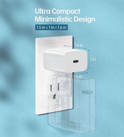 USB C Charger PD 20W Type C Wall Adapter 2 Pack Charger