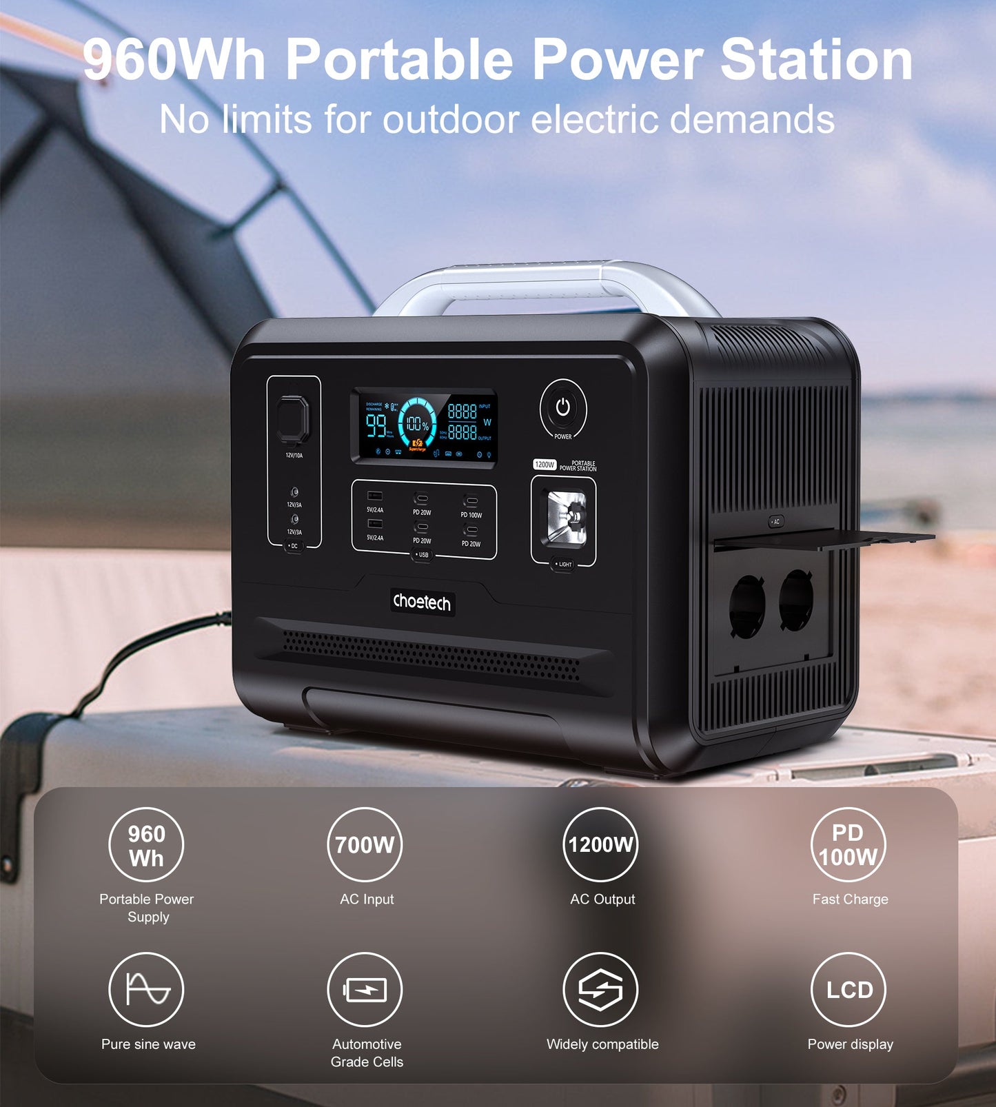 1200Wh Bidirectional Power Station – Portable Fast Charging