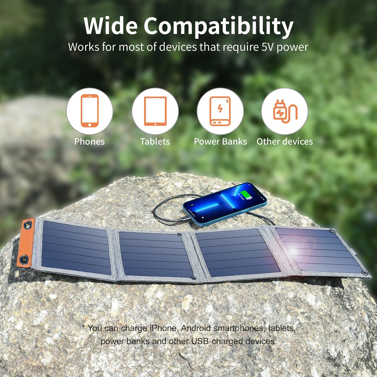 14W Foldable Solar Charger – Portable Panel for Outdoor Use