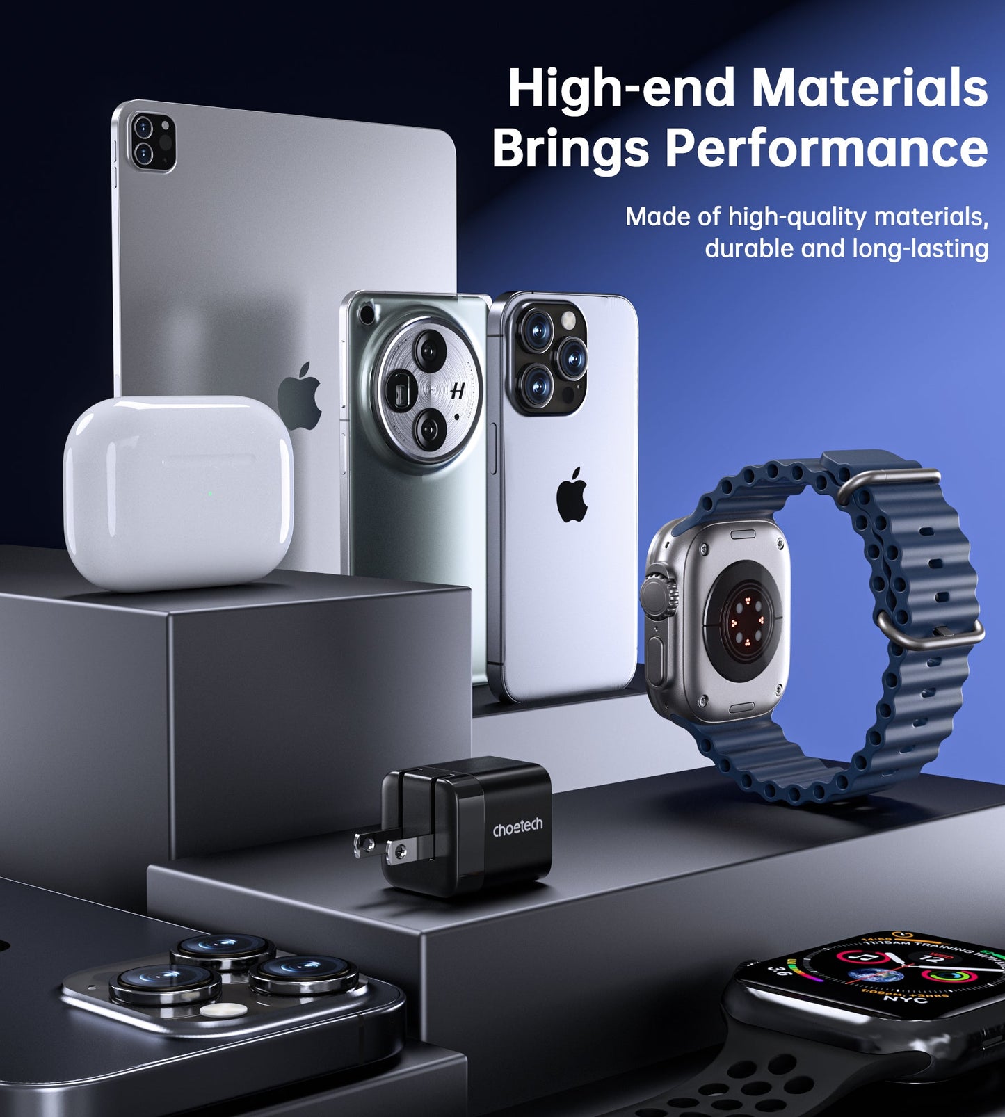 30W GaN PD Charger – Foldable Plug, USB-C for Phones/Tablets