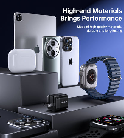 30W GaN PD Charger – Foldable Plug, USB-C for Phones/Tablets