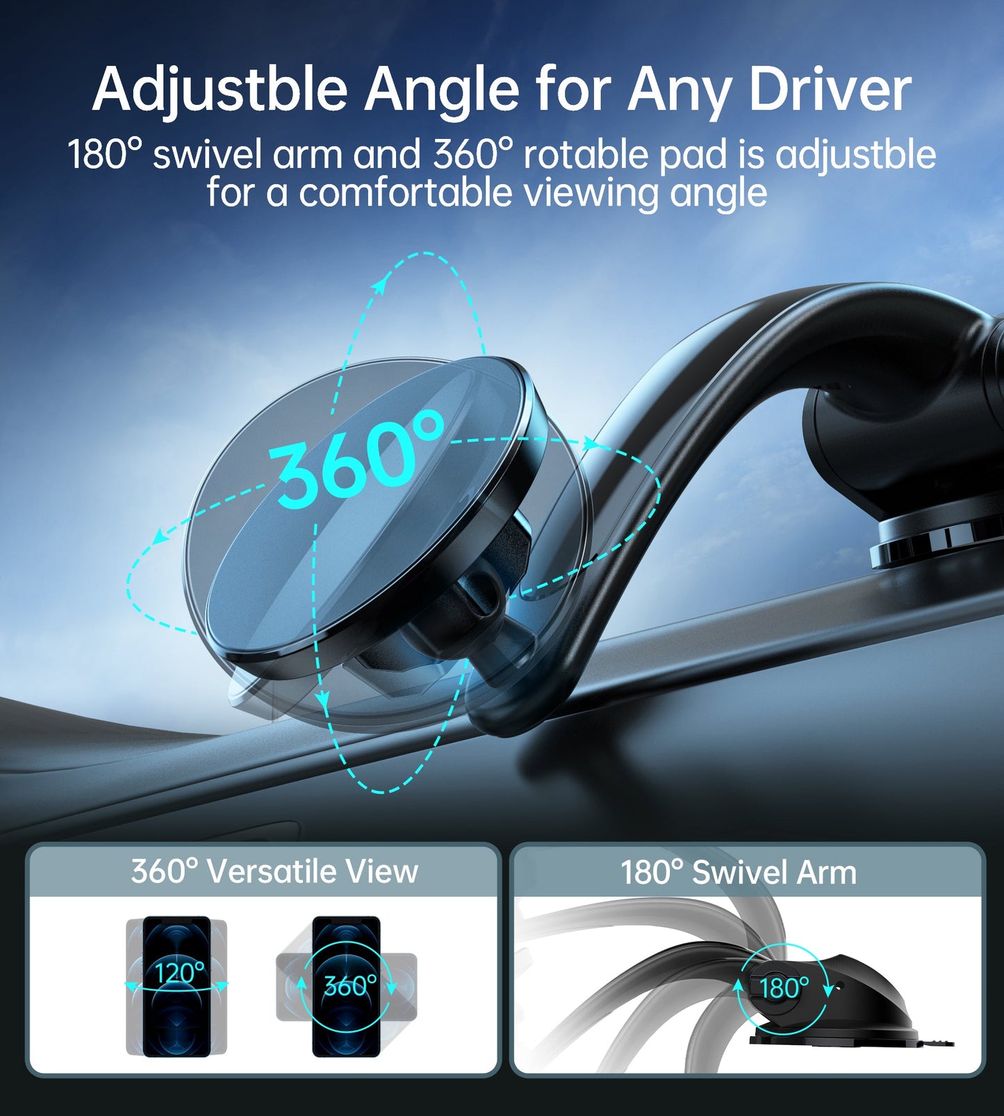 Magnetic Car Mount – Dashboard or Vent Use