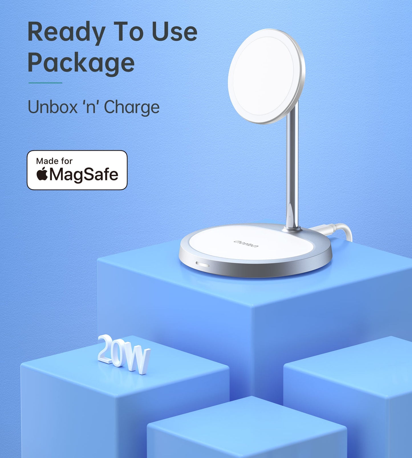 2-in-1 Magnetic Wireless Charger Stand – for iPhone 12–14