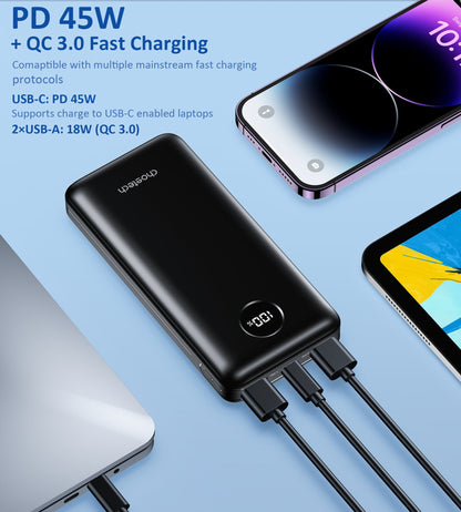 20000mAh Power Bank – 45W PD USB-C Fast Charging Output